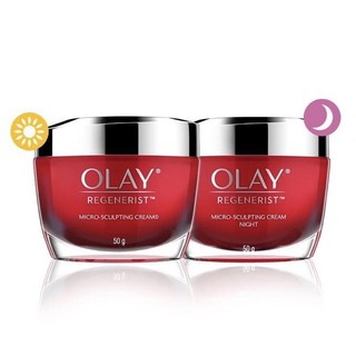 ภาพหน้าปกสินค้า[ เดย์+ไนท์ ] Olay Regenerist Micro-sculpting Cream 50g. Day & Night โอเลย์ ที่เกี่ยวข้อง