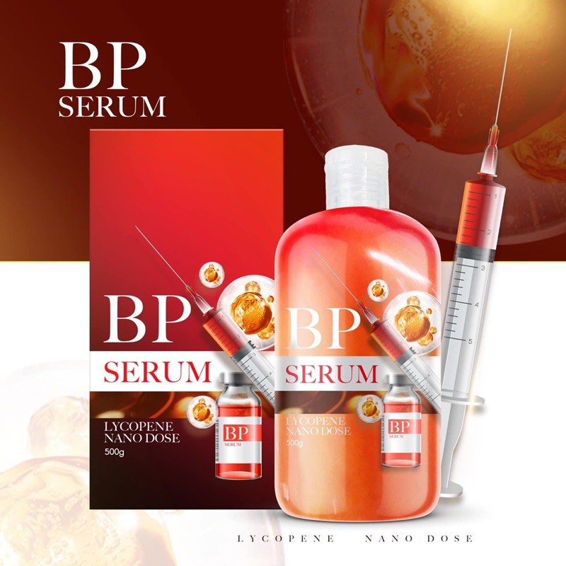 บีพีเซรั่มผิวขาว-เซรั่มฉีดผิวขาว-bp-serum-lycopene-เข้มข้นมากกว่าการฉีดผิว-สีแดงมีกล่อง