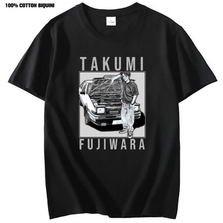 tshirtเสื้อยืดคอกลมฤดูร้อนJdm เสื้อยืดผ้าฝ้าย 100% พิมพ์ลายรถยนต์ Fujiwara Tofu Shop สไตล์ญี่ปุ่น คลาสสิก สําหรับผู้ชาย