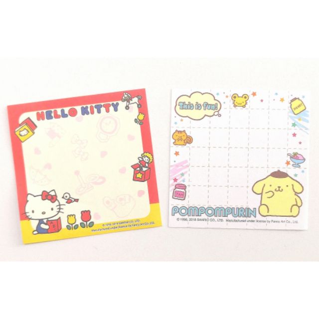 กระดาษโน้ตลายลิขสิทธิ์แท้จาก-sanrio-hello-kitty-และ-pompompurin