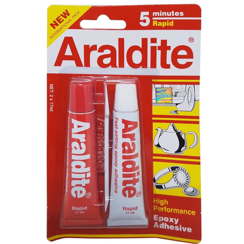 กาวอาราไดร์-araldite-แห้งเร็ว-แดง-ขาว-5-นาที