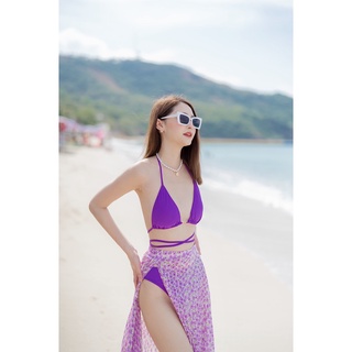 Set Lalita บรา + กระโปรง พลีทผ่าข้าง สีม่วง