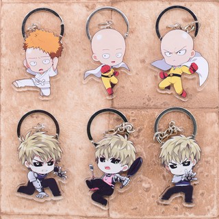 One Punch Man Key Chains Series #3 Chibi Double Sided Acrylic Keychain Pendant Anime Accessories Cartoon Key Ring