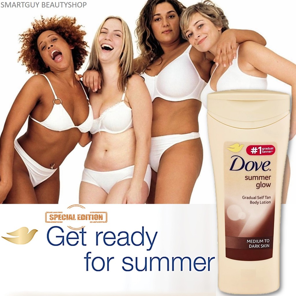 Dove Summer Glow Gradual Self Tan Body Lotion Medium To Dark Skin 400ml