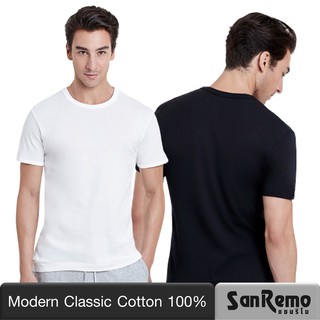 ภาพหน้าปกสินค้าSanremo Modern Classic เสื้อยืดผู้ชาย คอกลม แขนสั้น แซนรีโม นุ่ม ใส่สบาย ระบายเหงื่อดี สีขาว สีดำ NIS-SCT1 ที่เกี่ยวข้อง