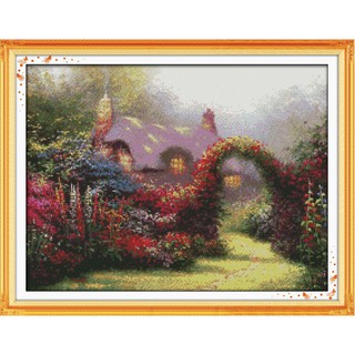 ชุดปักครอสติช กระท่อมในสวน บ้านในสวน (Cottage garden cross stitch kit)