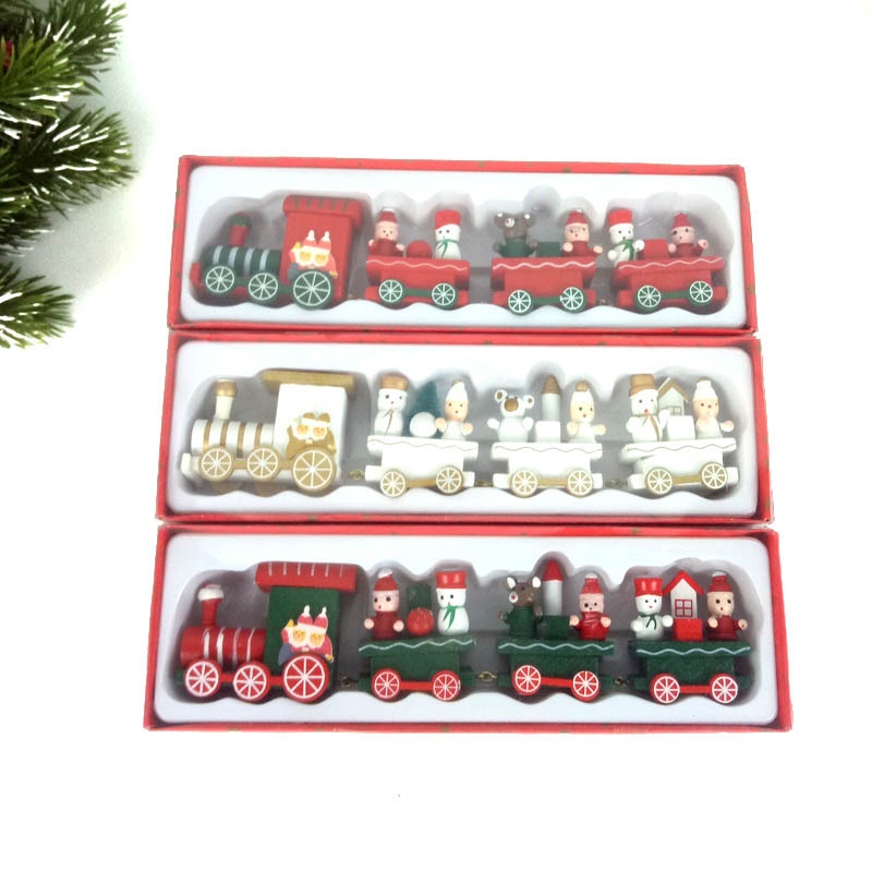 ภาพสินค้ารถไฟไม้เครื่องประดับตกแต่งคริสต์มาสของขวัญคริสต์มาส จากร้าน amazinglife.th บน Shopee ภาพที่ 5