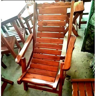 Sukthong@เเพร่ เก้าอี้ระนาดปรับได้ 2 ระดับ ขนาด กxยxส 65x1.00x70 ซม. เปลไม้สัก สีเคลือบยูรีเทนเงา