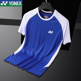 Yonex ฤดูร้อนแขนสั้นเสื้อยืดผู้ชายกีฬาแบดมินตันมาราธอน YY Elastic Quick-drying Breathable