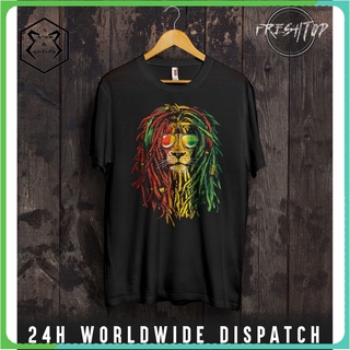 ผู้ชายเสื้อยืด Graphic T Shirt Men Rasta เร้กเก้สิงโตชายเสื้อยืด Bob Marley One Love จาไมก้าสีดำ