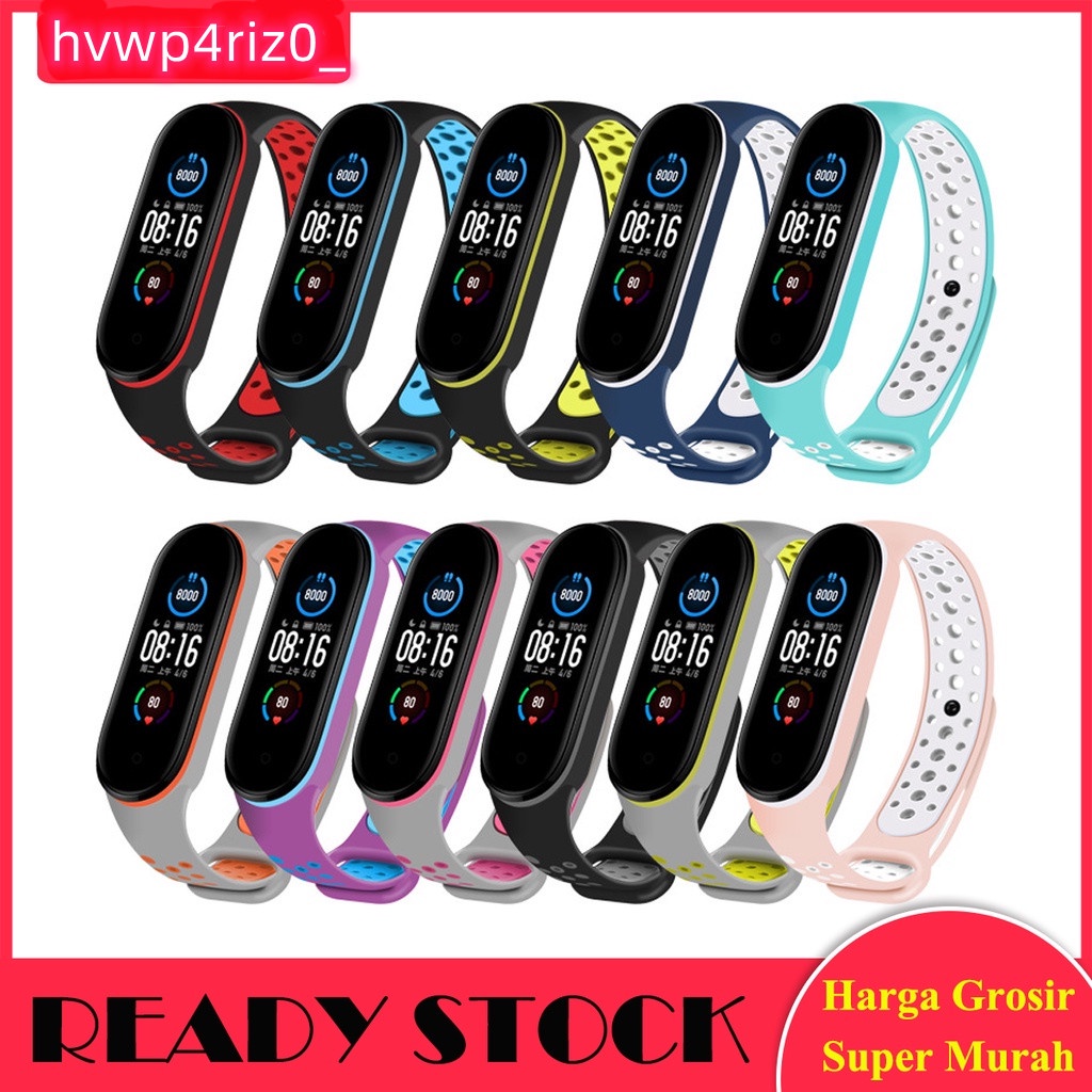 ภาพหน้าปกสินค้าสายรัด Mi Band 3 4 5 6 7 สายซิลิโคนสีคู่ Sports Band