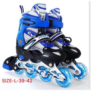 ราคารองเท้าสเก็ต รองเท้าโรลเลอร์สเก็ต Skate  Size L-39-42 สีน้ำเงิน 1คู่