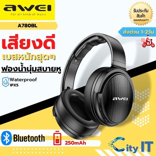 Awei A780BL บลูทูธ 5.0 หูฟัง Hi - Fi สเตอริโอการออกแบบพับเก็บได้หูฟังชนิดใส่ในหูสำหรับเกม