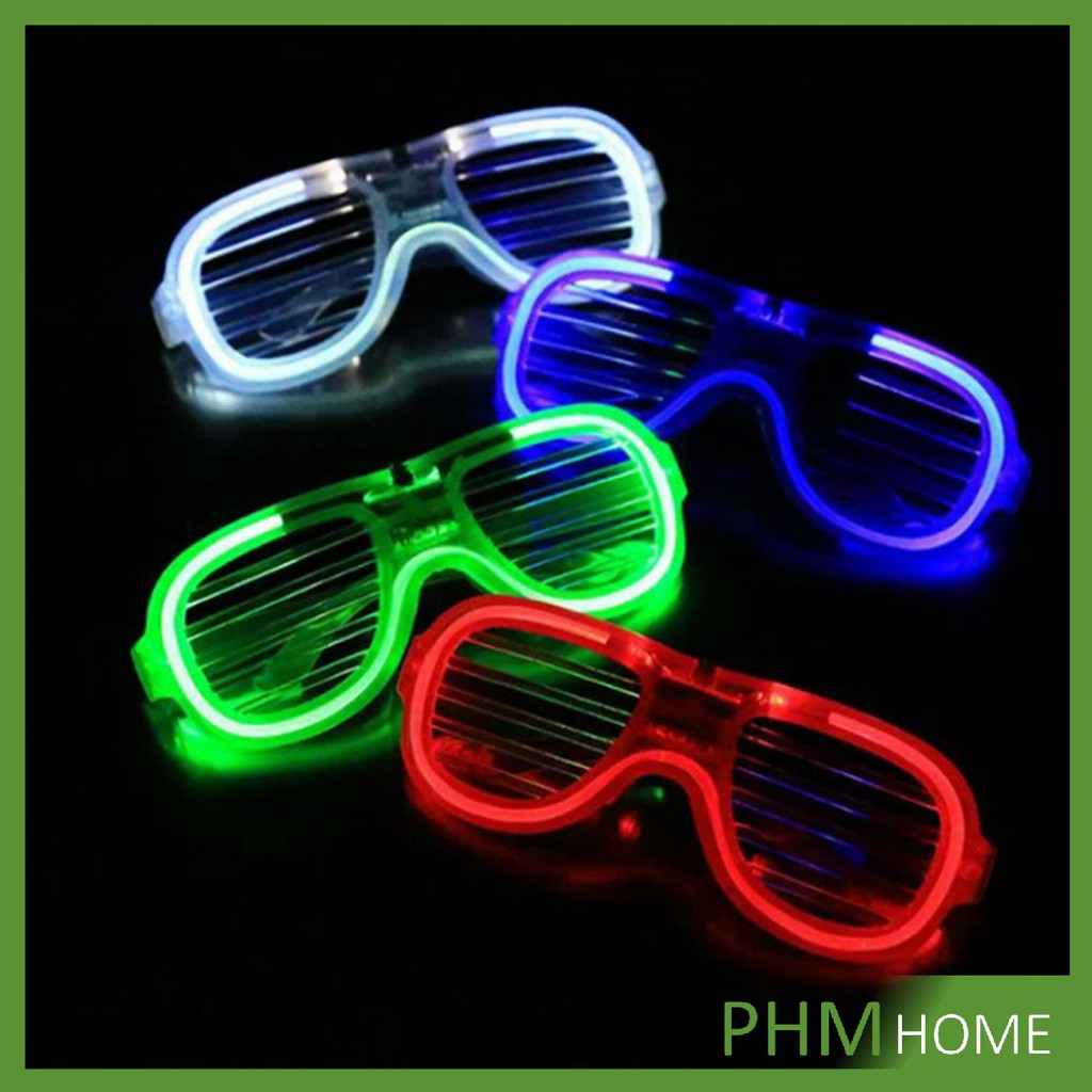 ภาพสินค้าแว่นตาเรืองแสง ""มีหลอดไฟ LED"" แว่นตาเรืองแสง คริสต์มาส แว่นสงกรานต์ Luminous glasses จากร้าน t0804021371 บน Shopee ภาพที่ 3