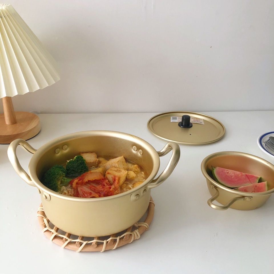 หม้อราเมง-อลูมิเนียม-สีเหลือง-สไตล์เกาหลี-คลาสสิก