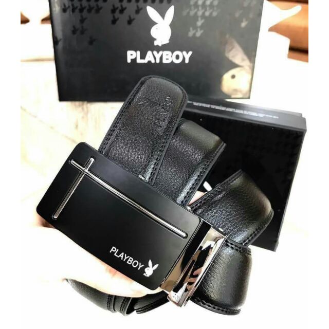 playboy-เข็มขัดหนังสีดำรุ่นขายดี-แท้