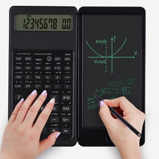 Foldable Calculator &amp;amp; 6 Inch LCD Writing Tablet Digital Drawing Pad 10 Digits Display with Stylus Pen Erase Button L