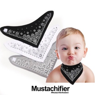 ผ้ากันเปื้อน mustachifier สีดำ/ขาว/เทา