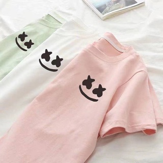 【Bingo】Marshmello T-Shirt smile round neck free size tshirt tees tops for women size