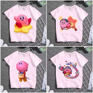 เสื้อยืดแขนสั้น พิมพ์ลายการ์ตูน Kirby Star Card สําหรับแม่ และลูก