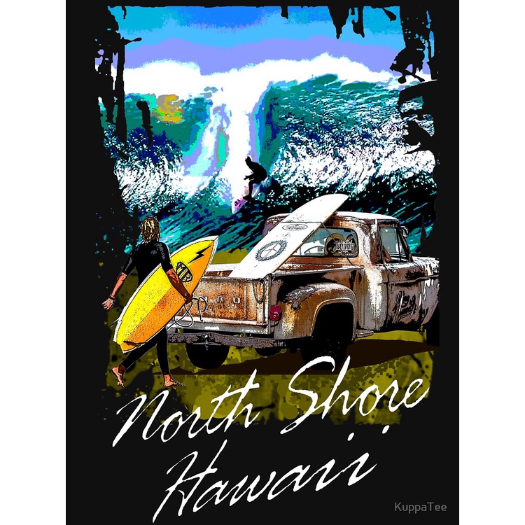 เสื้อยืดกีฬา-surf-paradise-north-shore-hawaii-back-print-essential-t-shirt-popular-t-shirts