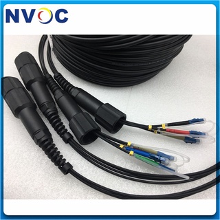 SM,8C,G657A1,Armored Black Cable,5.0mm,2pcs PDLC/UPC(8Cores)-2Pcs PDLC/UPC-Fiber Optic Patch Cord Jumper Cable 150M with