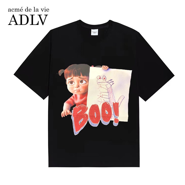 adlv-เสื้อยืดแขนสั้น-ผ้าฝ้าย-พิมพ์ลาย-แฟชั่นสําหรับผู้ชายและผู้หญิง