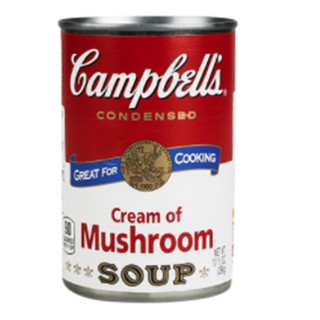 สินค้า Campbell\'s Cream Mushroom Soup 298g.แคมเบลล์ซุปครีมเห็ด 298 กรัม อาหารกระป๋อง ซุปกระป๋อง วัตถุดิบ