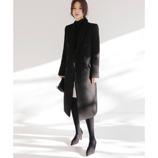 Pre-order: Slim knee winter cashmere woolen coat