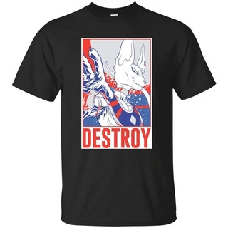 เสื้อยืดคอกลม แขนสั้น พิมพ์ลาย Beerus Destroy DMN10 สีดํา สําหรับผู้ชาย