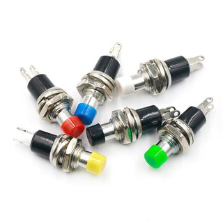 สวิตซ์กดติด ปล่อยดับ 1A 250V AC 2 Pins 7mm. PBS-110 SPST Momentary Mini Push Button Switch Normal Open (NO)