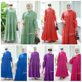 Laura Dress Gamis ผู้หญิง ธรรมดา จัมโบ้ ล่าสุด เรยอน Gamis พรีเมี่ยม ร่วมสมัย ชุดมุสลิม ผู้หญิง มุสลิม  Gamis Lilac Mint สีดํา