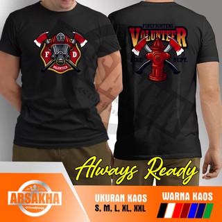 เสื้อยืด พิมพ์ลาย Fire Fighter Volunteer V2 Arsakha สําหรับผู้ชาย