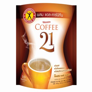 (แพ็ค 10 ซอง) Naturegift 21 Coffee Instant Coffee Powder เนเจอร์กิฟท์ ทเวนตี้ วัน คอฟฟี่ กาแฟปรุงสำเร็จชนิดผง 135 กรัม