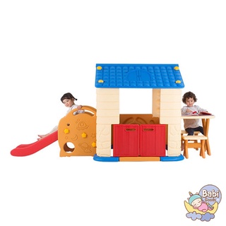 จัดส่งฟรี Eduplay บ้านเด็กเล่นพร้อมโต๊ะเก้าอี้และสไลเดอร์ รุ่น Play House Slide Table&amp;Chair Set