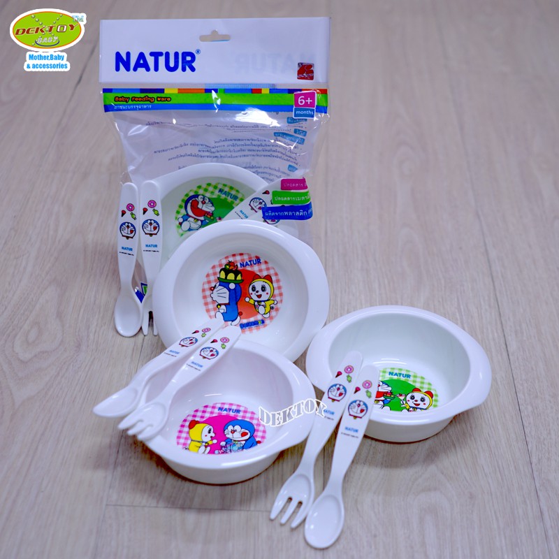 natur-เนเจอร์-ถ้วยซุปพร้อมช้อนส้อม-ลายโดเรมอน-ชมพู-40028