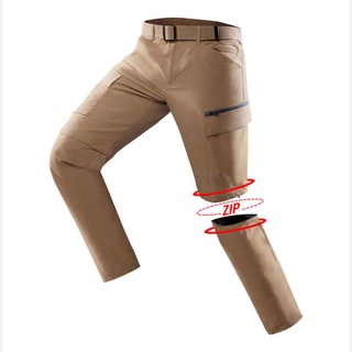 กางเกงผู้ชายแบบถอดขาได้รุ่น Travel 500 (สีน้ำตาล Camel)