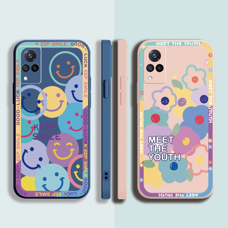 เคสโทรศัพท์มือถือ-ขอบสี่เหลี่ยม-ลายอีโมจิหน้ายิ้ม-ตลก-สําหรับ-vivo-y12s-y12a-y50-y30i-y20-y20i-y3s-y15-y17-y95