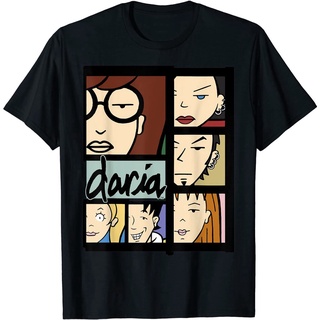 เสื้อแฟชั่นผญ2022 อื่นๆ เสื้อคนอ้วนผญ 2020 Daria Character Panels Logo T-Shirt sale เสื้อวินเทจผญ