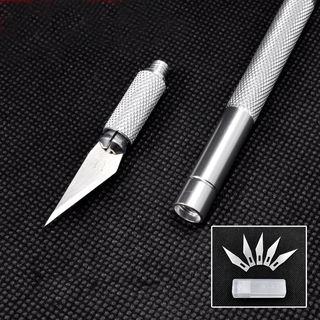 ราคาBianyo มีดโลหะ 6 ใบมีดแกะสลักไม้อุปกรณ์เครื่องเขียน 1 ชิ้น