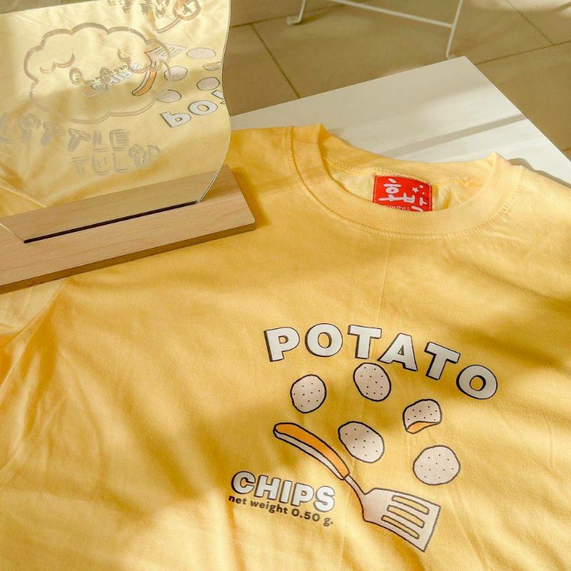 เสื้อยืดสีเหลือง-potato-t-shirt