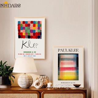 Nhdarc ภาพวาดผ้าใบ โปสเตอร์ ศิลปิน Paul Klee ศิลปะนามธรรม ภาพผนัง โมเดิร์น นอร์ดิก ตกแต่งบ้าน