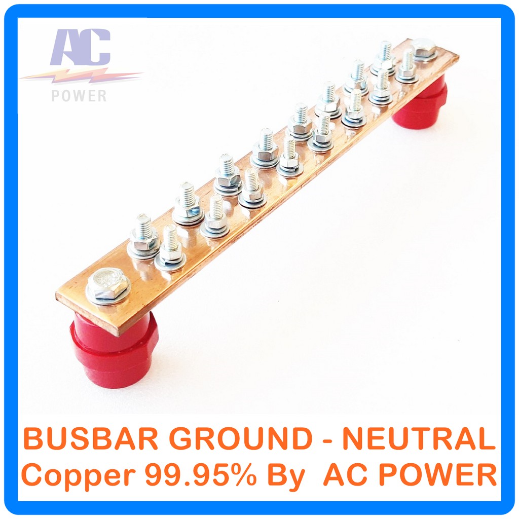 บัสบาร์ทองแดง-บาร์นิวทรัล-พร้อมลูกถ้วยบัสบาร์-copper-busbar-neutral-with-insulator