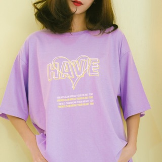 【NEW】AMITY- เสื้อ Oversize :  Purple Have  💜 (ถ่ายจากสินค้าจริง)