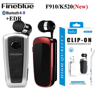 Fineblue F910 K52 หูฟังสเตอริโอไร้สาย บลูทูธ 4.0 + EDR แบบคลิปหนีบ สําหรับสมาร์ทโฟน