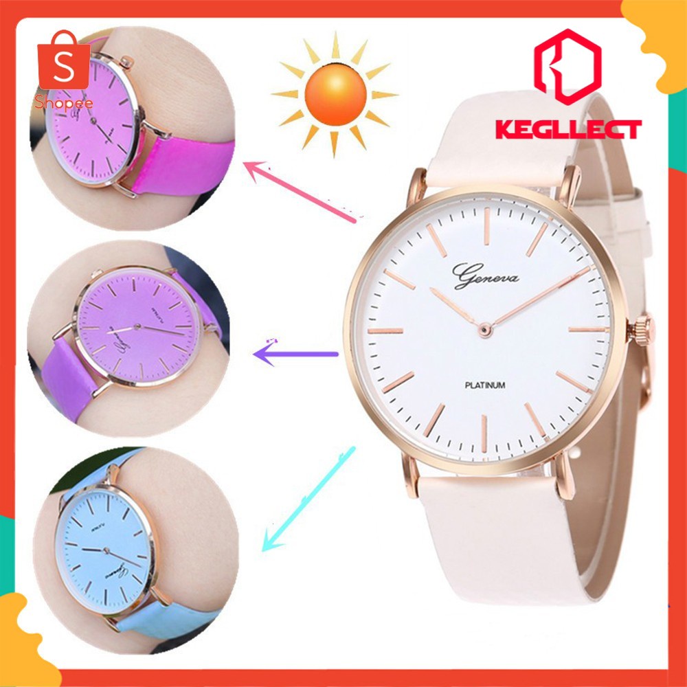 ภาพหน้าปกสินค้าเกาหลี นาฬิกาแฟชั่นสตรี สายหนังนาฬิกาข้อมือควอทซ์ สายรัดข้อมือสามารถเปลี่ยนสี