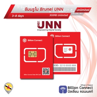 Brunei Sim Card Unlimited 300MB Daily UNN: ซิมบรูไน 3-8 วัน by ซิมต่างประเทศ Billion Connect Official Thailand BC