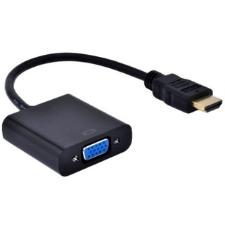 Converter HDMI TO VGA Black Cable HDMI TO VGA สายเคเบิลอะแดปเตอร์ HDMI VGA Converter สาย HDMI to VGA