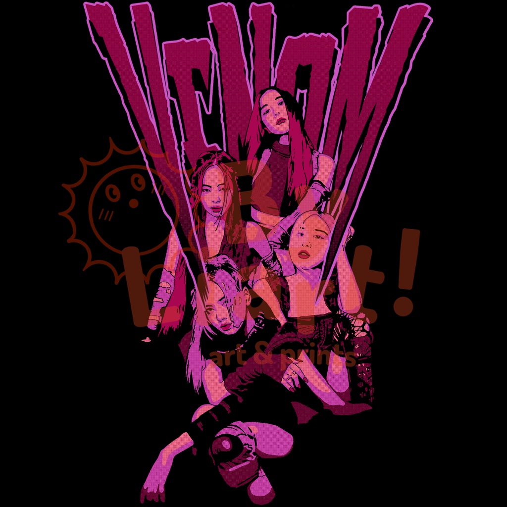 เสื้อยืดคอกลมเสื้อยืดแฟชั่น-blackpink-pink-venom-kpop-graphic-t-shirt-fanmade-oversize-short-sleeve-street-styles-4xl