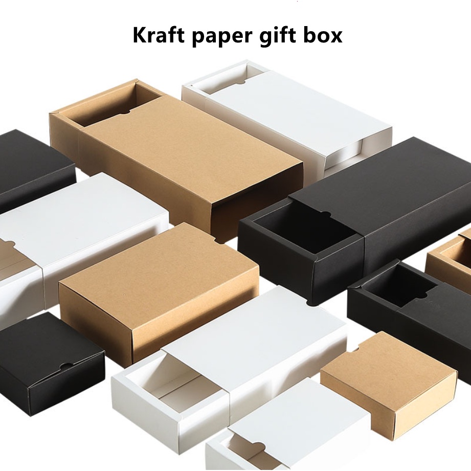 กล่องกระดาษคราฟท์-กล่องของขวัญ-กล่องชา-ดอกไม้-กล่องบรรจุภัณฑ์ลิ้นชัก-1-ชิ้น